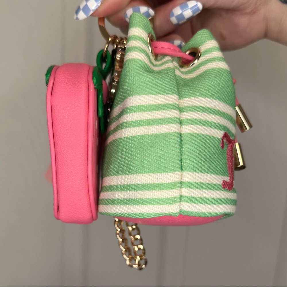 Juicy Couture Viral Pink Strawberry Heart Keychain Pouch Set - Picture 2 of 7